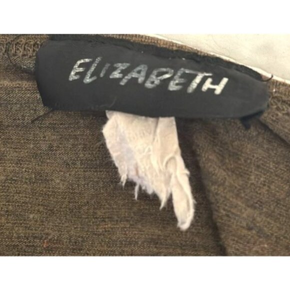 Elizabeth Womens 2X Brown Tie Front Short Sleeve Top - Picture 3 of 6